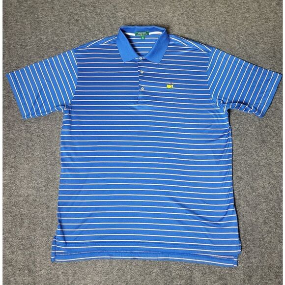 Peter Millar Blue Polo Shirt with Stripes - Picture 1 of 11